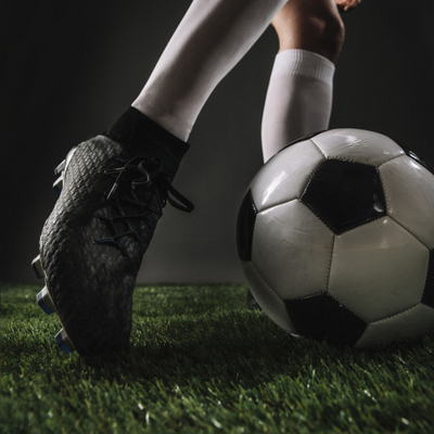 Close Up Leg Kicking Ball